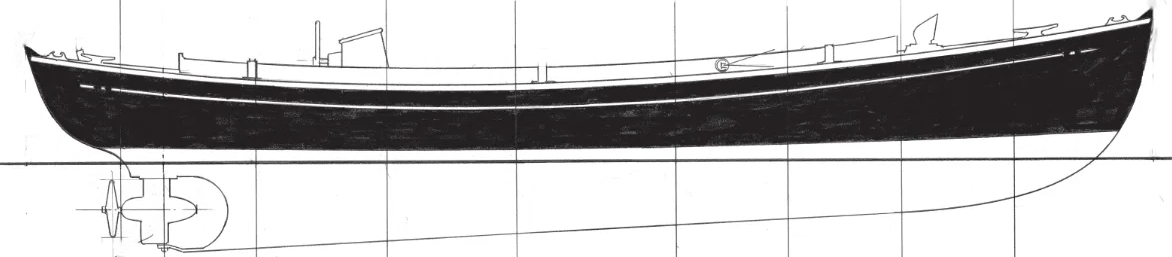 Profile view of the boat plans